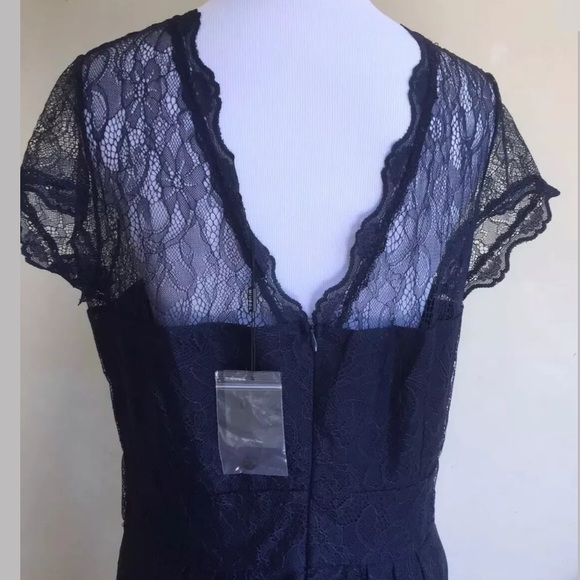 MIUSOL Cute 40-50s Pin-Up-Girl Navy Blue Lace Fit & Flair Dress Plus Sz 2X NEW! - Picture 11 of 11